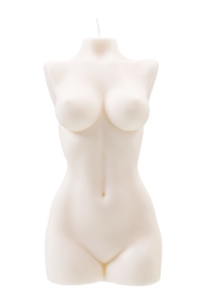 Белая интерьерная свеча в форме женского торса - 850 гр.
