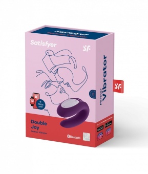 Вибратор для пар с управлением от приложения Satisfyer Double Joy фиолетовый