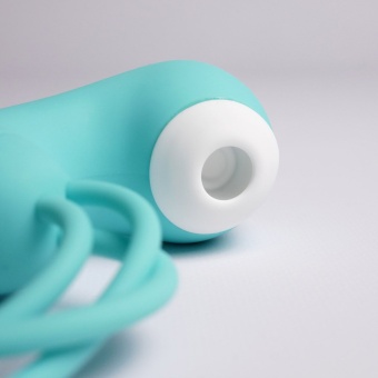 Вакуумный стимулятор клитора с виброшариками Youvic бирюзовый