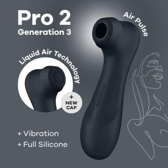 Вакуумный стимулятор с вибрацией Satisfyer Pro 2 Generation 3 графитовый