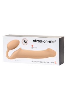 Телесный безремневой гибкий страпон Bendable Strap-on-me L - 25 см