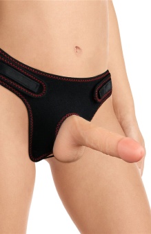 Женский страпон с вибрацией Vibrating Easy Strapon Set 7.0 - 18 см.