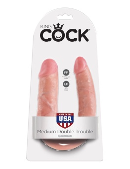 Двухсторонний фаллоимитатор King Cock U-Shaped Double средний телесный