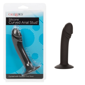 Изогнутый фаллоимитатор на присоске Silicone Curved Anal Stud черный