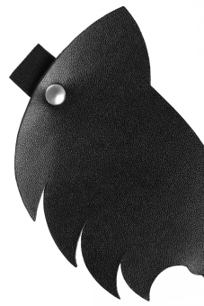 Черная закрытая кожаная маска с ушками кошки