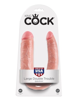 Двухсторонний фаллоимитатор King Cock U-Shaped Double большой телесный