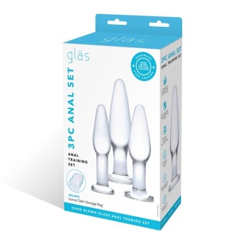 Набор из 3 стеклянных анальных пробок Glas Anal Set