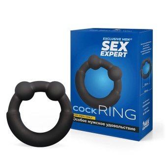 Черное эрекционное силиконовое кольцо