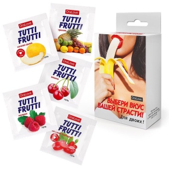 Набор из 5 саше съедобных смазок Tutti-Frutti