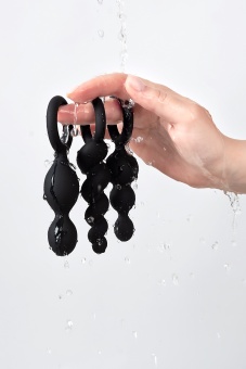 Набор чёрных анальных елочек Satisfyer Plugs