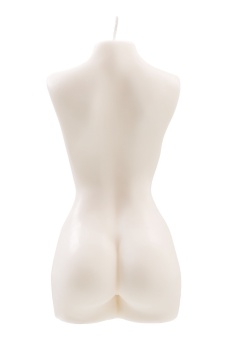 Белая интерьерная свеча в форме женского торса - 850 гр.