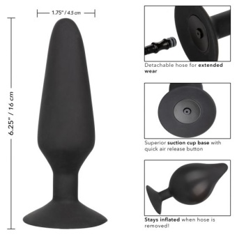 Расширяющаяся анальная пробка XL Silicone Inflatable Plug