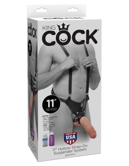Фаллопротез с ремнями Hollow Strap-On Suspender System телесный 28 см