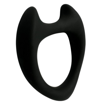 Черное эрекционное кольцо с рожками Wooomy Toro M