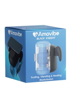 Робот-мастурбатор с вибрацией и нагревом Amovibe Black Knight Massaging Beads