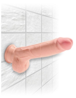Фаллоимитатор с мошонкой на присоске King Cock Triple Density 18 см телесный