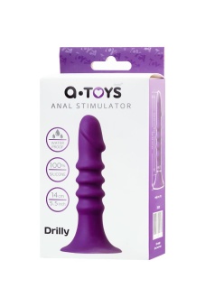 Фаллоимитатор с ребрышками A-Toys Drilly фиолетовы - 14 см