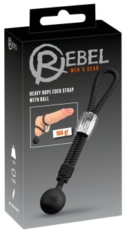 Эрекционное лассо с шариком-утяжелителем Heavy Rope чёрное
