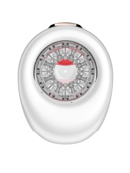 Белый мастурбатор с язычком и возвратно-поступательными движениями