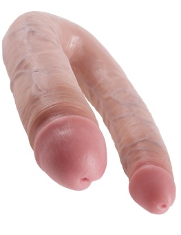 Двухсторонний фаллоимитатор King Cock U-Shaped Double большой телесный