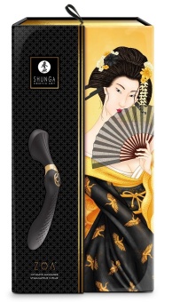 Двухсторонний вибратор Shunga ZOA черный - 26,5 см
