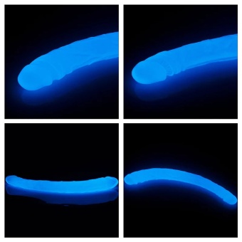Светящийся в темноте фаллоимитатор 14.5 Lumino Play Double Dildo - 37 см