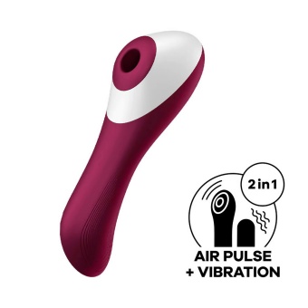 Двухсторонний вакуумный вибростимулятор Satisfyer Dual Crush бордовый
