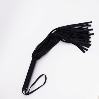 Черный кожаный флоггер - 45 см.