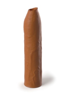 Кофейная насадка-удлинитель Uncut Silicone Penis Enhancer - 17,8 см.