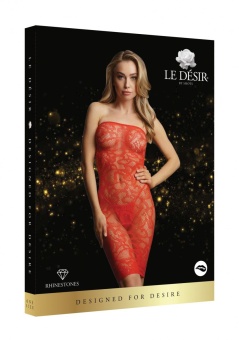 Ажурное платье со стразами Le Desir Star Rhinestone красное