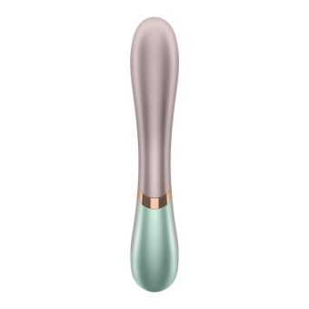 Вибратор с клиторальным стимулятором, подогревом и приложением Satisfyer Hot Lover зелёно-розовый