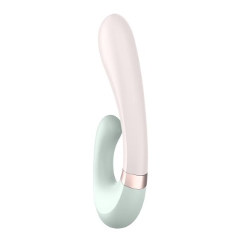 Вибратор Satisfyer Heat Wave с клиторальным стимулятором и нагревом зелёно-розовый