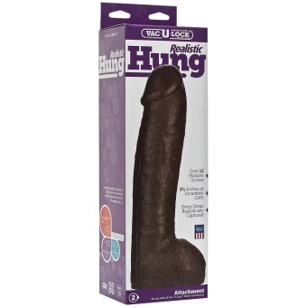 Супер большая насадка для трусиков большая Vac-U-Lock Realistic Hung - 31,7 см