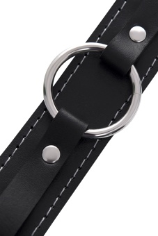 Кожаный ошейник-чокер с поводком