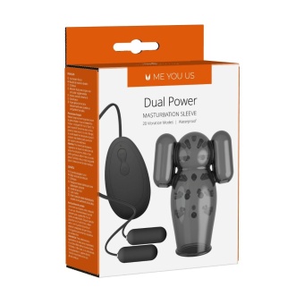 Черная вибронасадка для мастурбации Dual Power Masturbation Sleeve