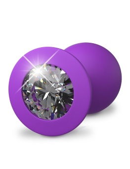 Анальная пробка со стразом Her Little Gem Medium Plug средняя фиолетовая