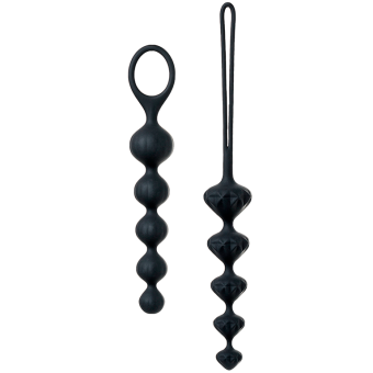 Набор из 2 чёрных анальных цепочек Satisfyer Love Beads