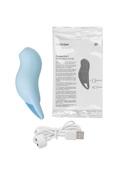 Вакуумый вибростимулятор клитора Satisfyer Pocket Pro 1 голубой
