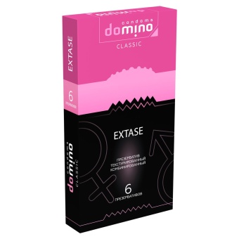 Презервативы с точками и рёбрышками DOMINO Classic Extase - 6 шт.