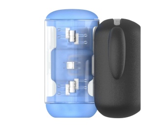 Робот-мастурбатор с вибрацией и нагревом Amovibe Black Knight Massaging Beads