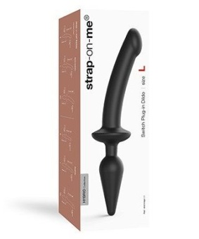 Двусторонний фаллоимитатор Strap-On-Me Switch Plug-In Semi-Realistic Dildo L черный