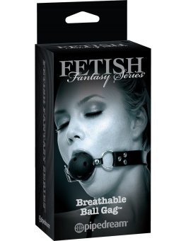 Черный кляп Pipedream Breathable Ball Gag с отверстиями для дыхания