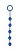 Синяя анальная цепочка с кольцом-ограничителем - 23 см.