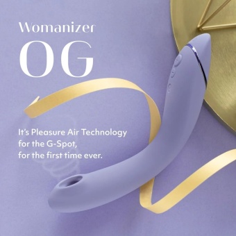 Вибратор с вакуумной стимуляцией для зоны G Womanizer OG 17,7 см сиреневый