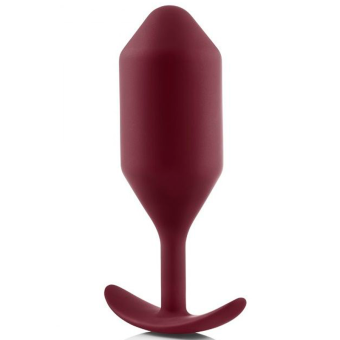 Утяжелённая анальная пробка для ношения b-Vibe Snug Plug 5 большая бордовая