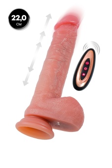 Телесный реалистичный вибратор-пульсатор - 22 см.