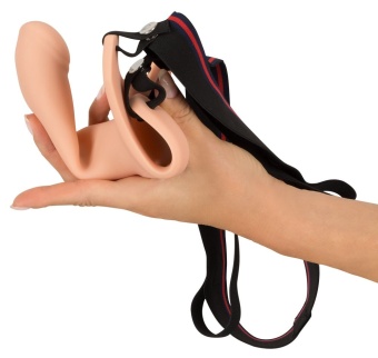 Силиконовый полый фаллоимитатор на ремешках Strap-on Silicone Sleeve - 16 см
