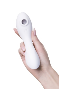 Вибратор с вакуумной стимуляцией Satisfyer Curvy Trinity 5+ и управлением от приложения белый