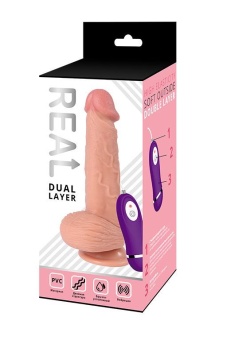Реалистичный вибратор с двойной текстурой Real Dual Layer - 20 см