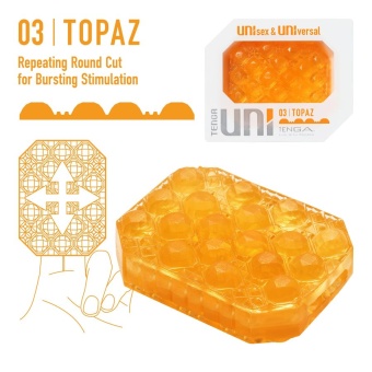 Мини мастурбатор Tenga Uni Topaz жёлтый